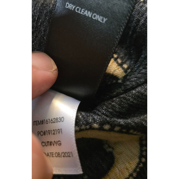 Torrid Blouse Women's 1X Black Gold Moon Print Long Sleeve Tie Mock Neck NWT - Picture 8 of 16